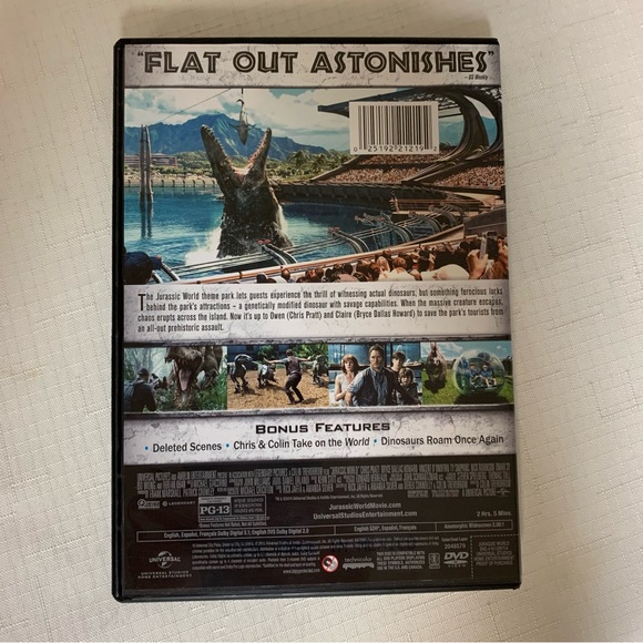 Jurassic World Movie Dinosaur DVD 2015 Chris Pratt Ty Simpkins Steven Spielberg - Picture 7 of 10